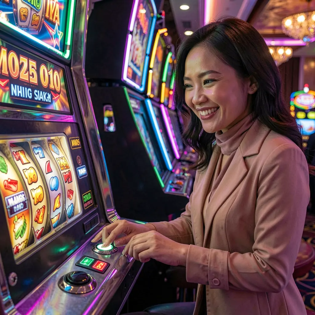 Hos kasino yang mesra menunjuk ke hadapan dengan cip poker yang berjatuhan, melambangkan permainan dalam talian yang dipercayai dan ganjaran di PETRONAS77 di Malaysia PETRONAS77 – Alami aksi slot yang mendebarkan yang dibuat untuk pemain Malaysia